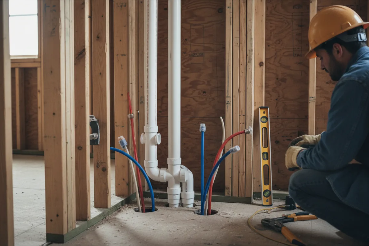 Drain and supply rough-in during Leak Detection in Oronogo